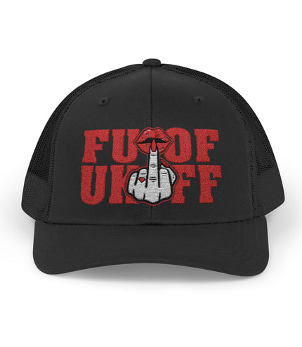 Vintage Red Embroidered 'F*** Off' Trucker Cap