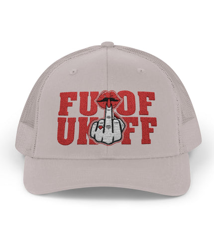 Vintage Red Embroidered 'F*** Off' Trucker Cap