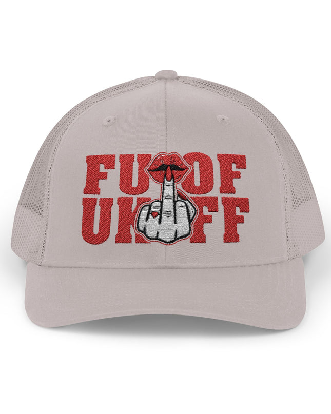 Vintage Red Embroidered 'F*** Off' Trucker Cap