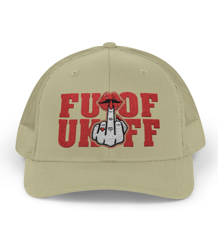 Vintage Red Embroidered 'F*** Off' Trucker Cap