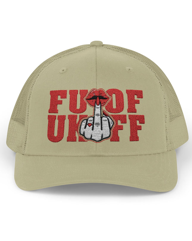 Vintage Red Embroidered 'F*** Off' Trucker Cap
