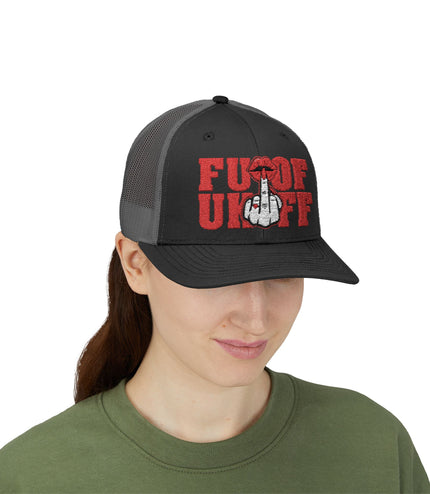 Vintage Red Embroidered 'F*** Off' Trucker Cap