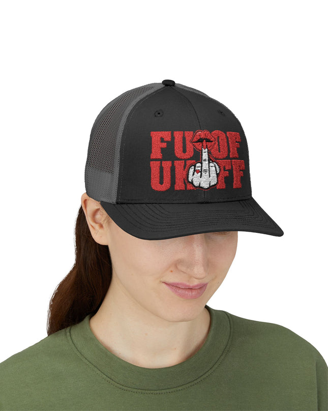 Vintage Red Embroidered 'F*** Off' Trucker Cap
