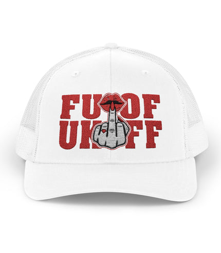 Vintage Red Embroidered 'F*** Off' Trucker Cap