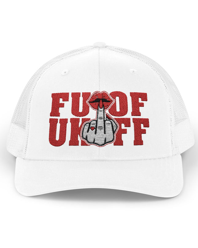 Vintage Red Embroidered 'F*** Off' Trucker Cap