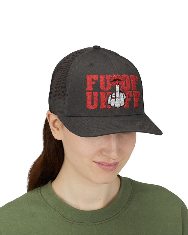 Vintage Red Embroidered 'F*** Off' Trucker Cap
