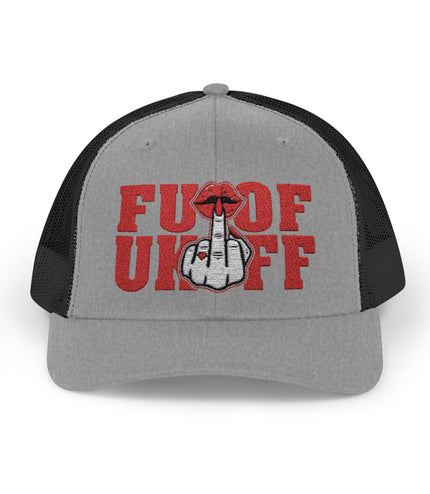 Vintage Red Embroidered 'F*** Off' Trucker Cap