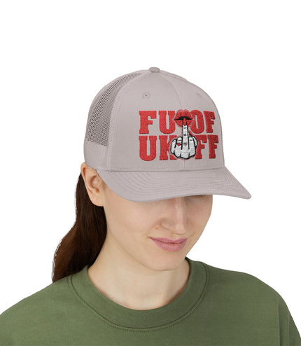 Vintage Red Embroidered 'F*** Off' Trucker Cap