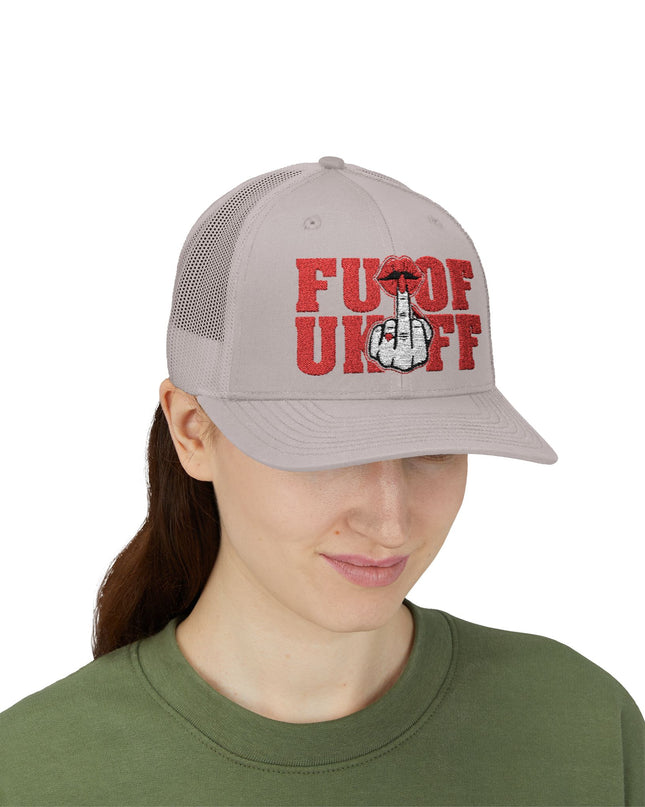 Vintage Red Embroidered 'F*** Off' Trucker Cap
