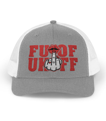 Vintage Red Embroidered 'F*** Off' Trucker Cap