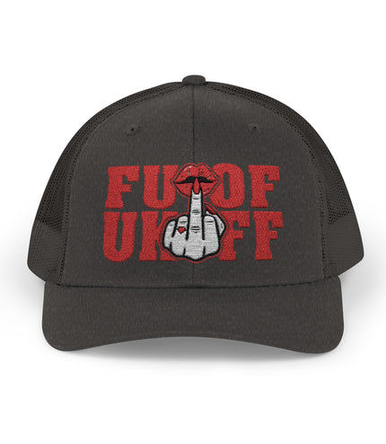 Vintage Red Embroidered 'F*** Off' Trucker Cap