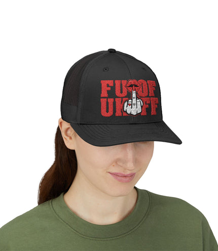 Vintage Red Embroidered 'F*** Off' Trucker Cap