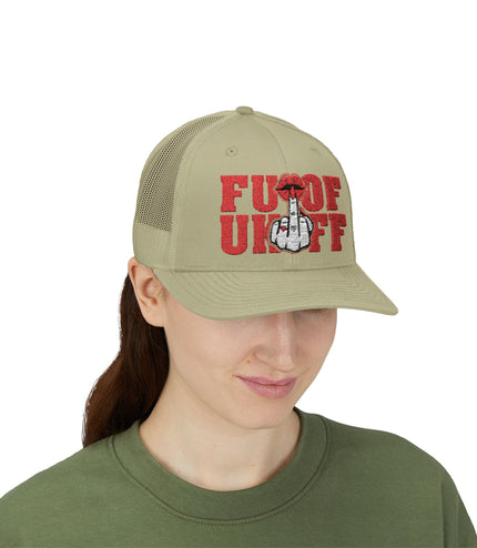 Vintage Red Embroidered 'F*** Off' Trucker Cap