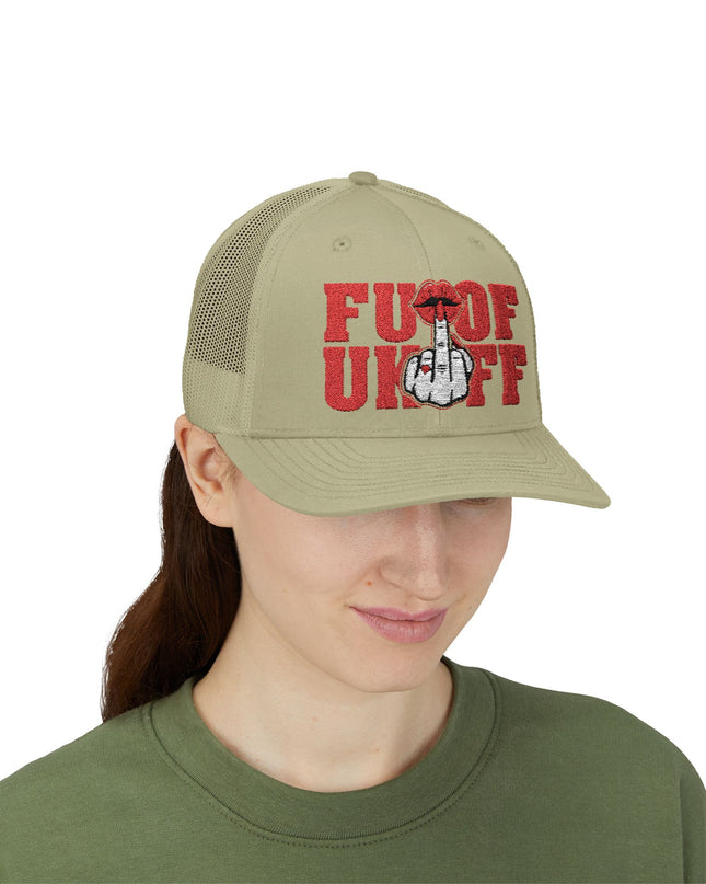 Vintage Red Embroidered 'F*** Off' Trucker Cap