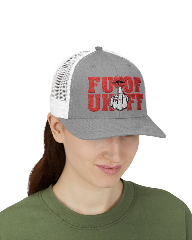 Vintage Red Embroidered 'F*** Off' Trucker Cap