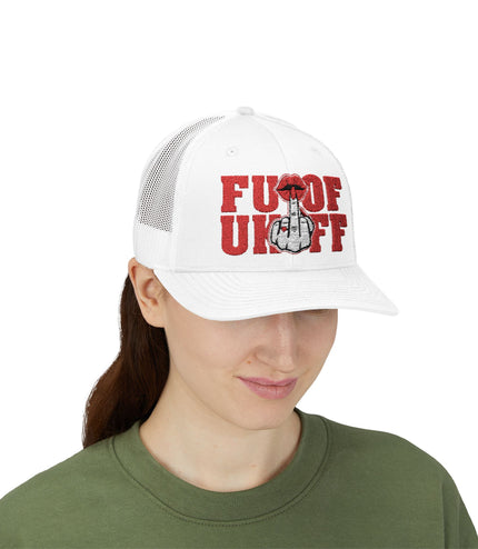 Vintage Red Embroidered 'F*** Off' Trucker Cap