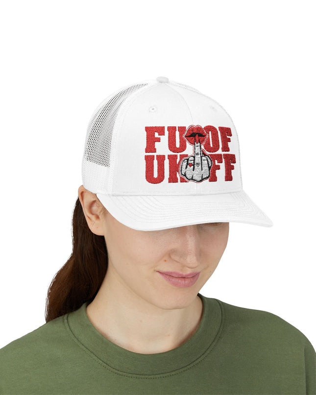 Vintage Red Embroidered 'F*** Off' Trucker Cap
