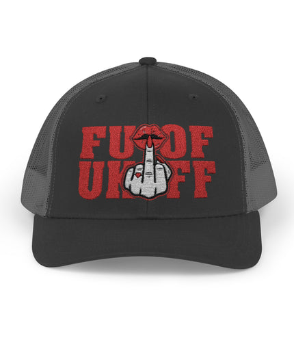 Vintage Red Embroidered 'F*** Off' Trucker Cap