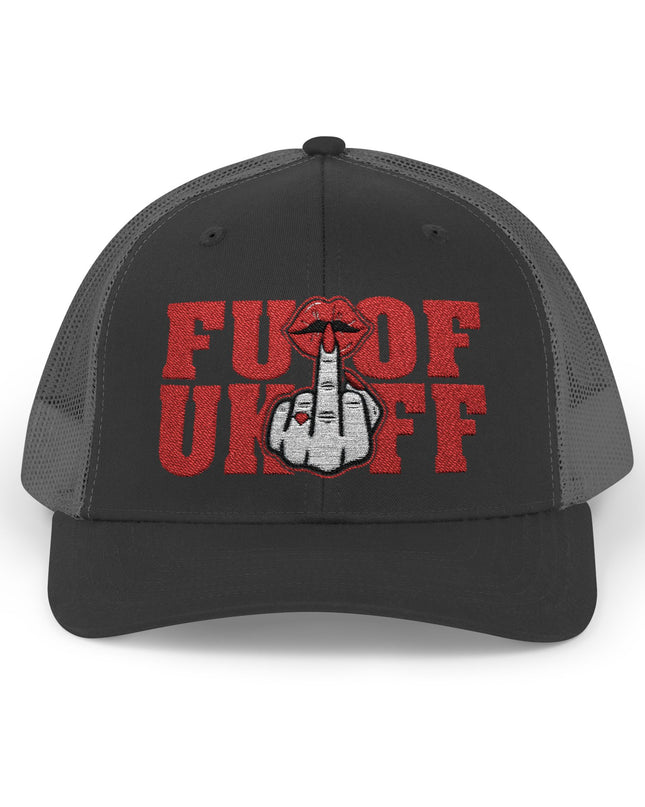 Vintage Red Embroidered 'F*** Off' Trucker Cap