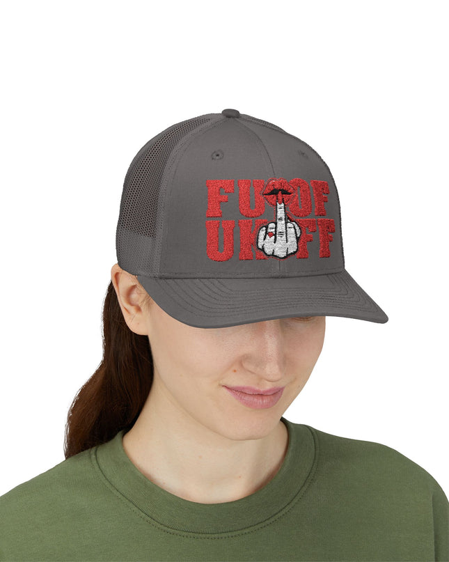 Vintage Red Embroidered 'F*** Off' Trucker Cap
