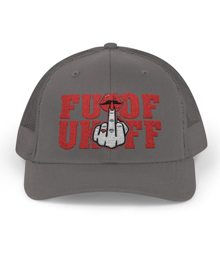 Vintage Red Embroidered 'F*** Off' Trucker Cap