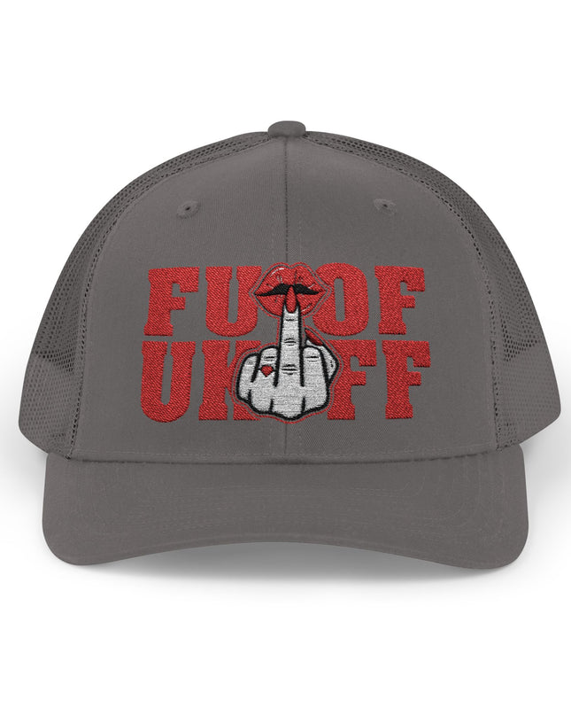 Vintage Red Embroidered 'F*** Off' Trucker Cap