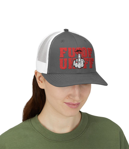 Vintage Red Embroidered 'F*** Off' Trucker Cap