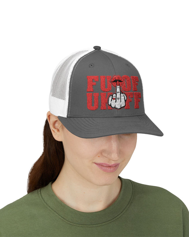 Vintage Red Embroidered 'F*** Off' Trucker Cap