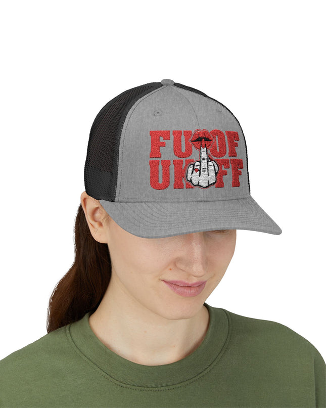 Vintage Red Embroidered 'F*** Off' Trucker Cap