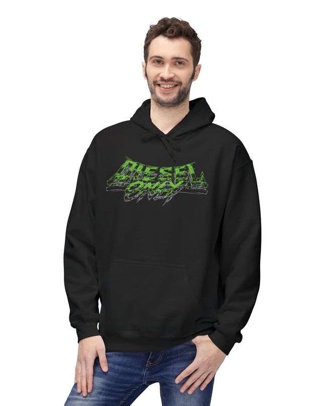 Diesel Only Skull Hoodie — Green Mechanic Trucker