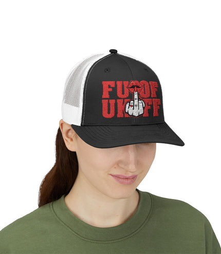 Vintage Red Embroidered 'F*** Off' Trucker Cap
