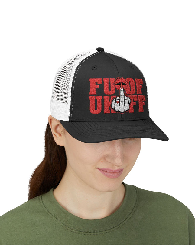 Vintage Red Embroidered 'F*** Off' Trucker Cap
