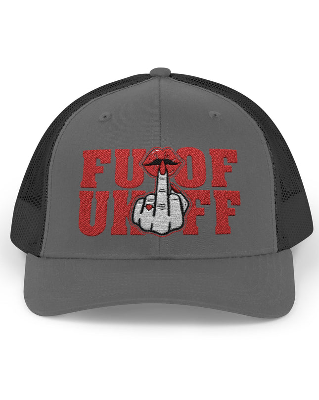 Vintage Red Embroidered 'F*** Off' Trucker Cap