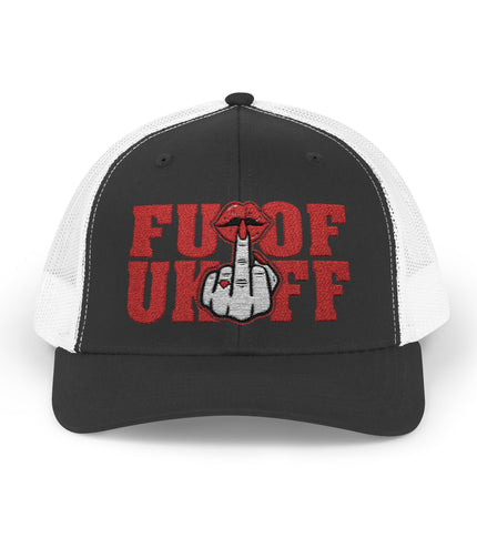 Vintage Red Embroidered 'F*** Off' Trucker Cap
